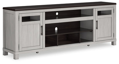 Darborn - XL TV Stand With Fireplace Option - Gray / Brown