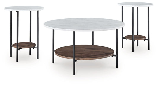 Wrenwich - Occasional Table Set (Set of 3) - Brown / Black / White
