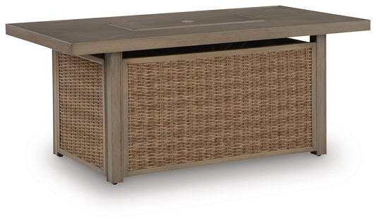 Laguna Heights - Rectangular Fire Pit Table - Beige