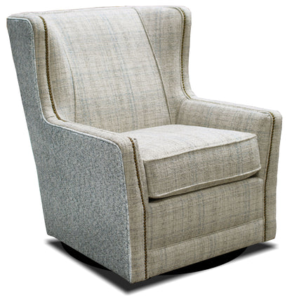 Willow - Swivel Chair With Nails, 2 Fabrics