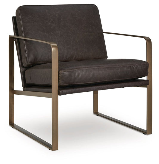 Bradett - Accent Chair - Dark Brown / Gold Finish