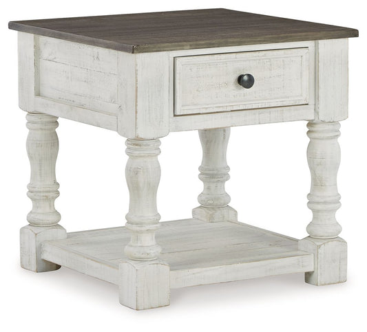 Havalance - Square End Table - White / Gray