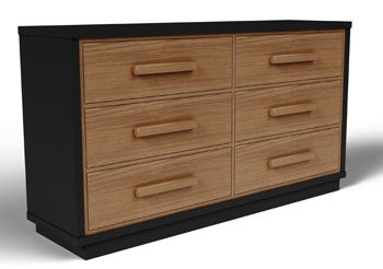Kozmour - Six Drawer Dresser - Black / Brown