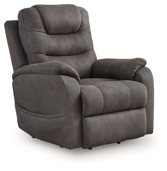 Snowfield - Power Lift Recliner - Gunmetal