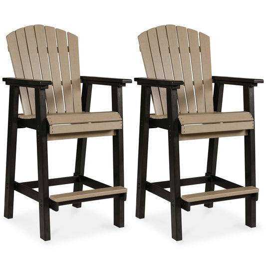 Fairen Trail - Tall Barstool (Set of 2) - Black / Driftwood