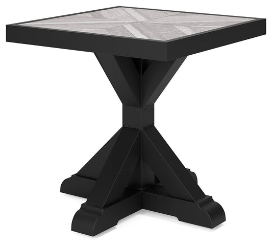 Beachcroft - Square End Table - Black / Light Gray