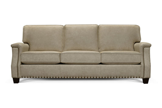 Salem - Leather Sofa With Nails
