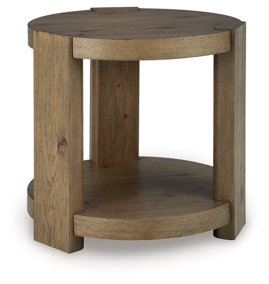 Flangren - Round End Table - Light Brown