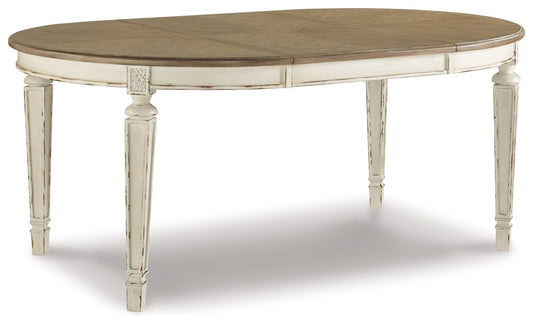 Realyn - Oval Dining Room Extension Table - Chipped White