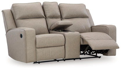 Lavenhorne - Double Reclining Loveseat With Console - Pebble