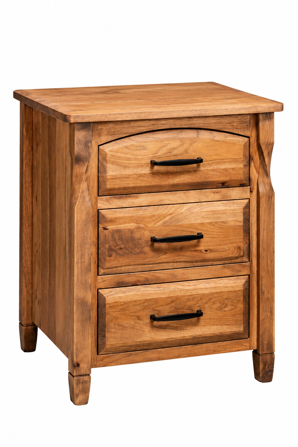 Brantley 3 Drawer Nightstand in Rustic Hickory with Willow Bend finish