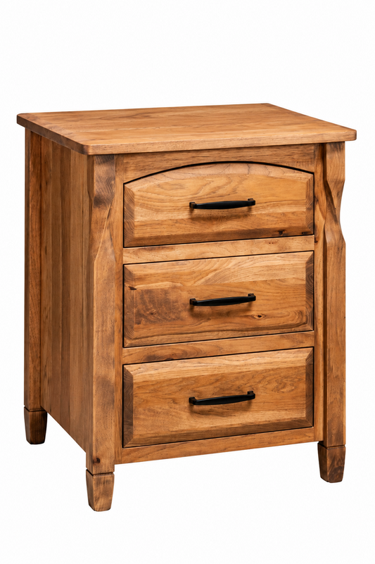 Brantley 3 Drawer Nightstand in Rustic Hickory with Willow Bend finish