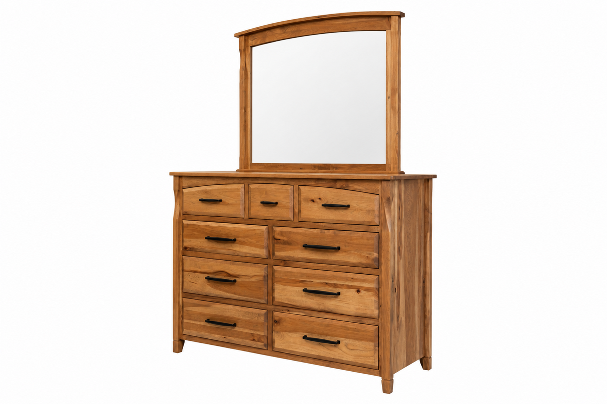 Brantley High Dresser with optional mirror in Rustic Hickory