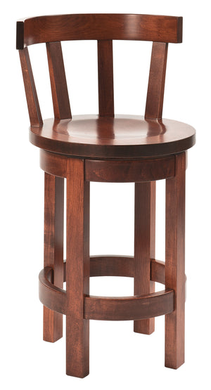 Low Back Barrel Bar Stool With Swivel